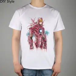 Genius Ironman Тони Старк tumblr футболки с коротким рукавом высокого качества Модная брендовая футболка для мужчин