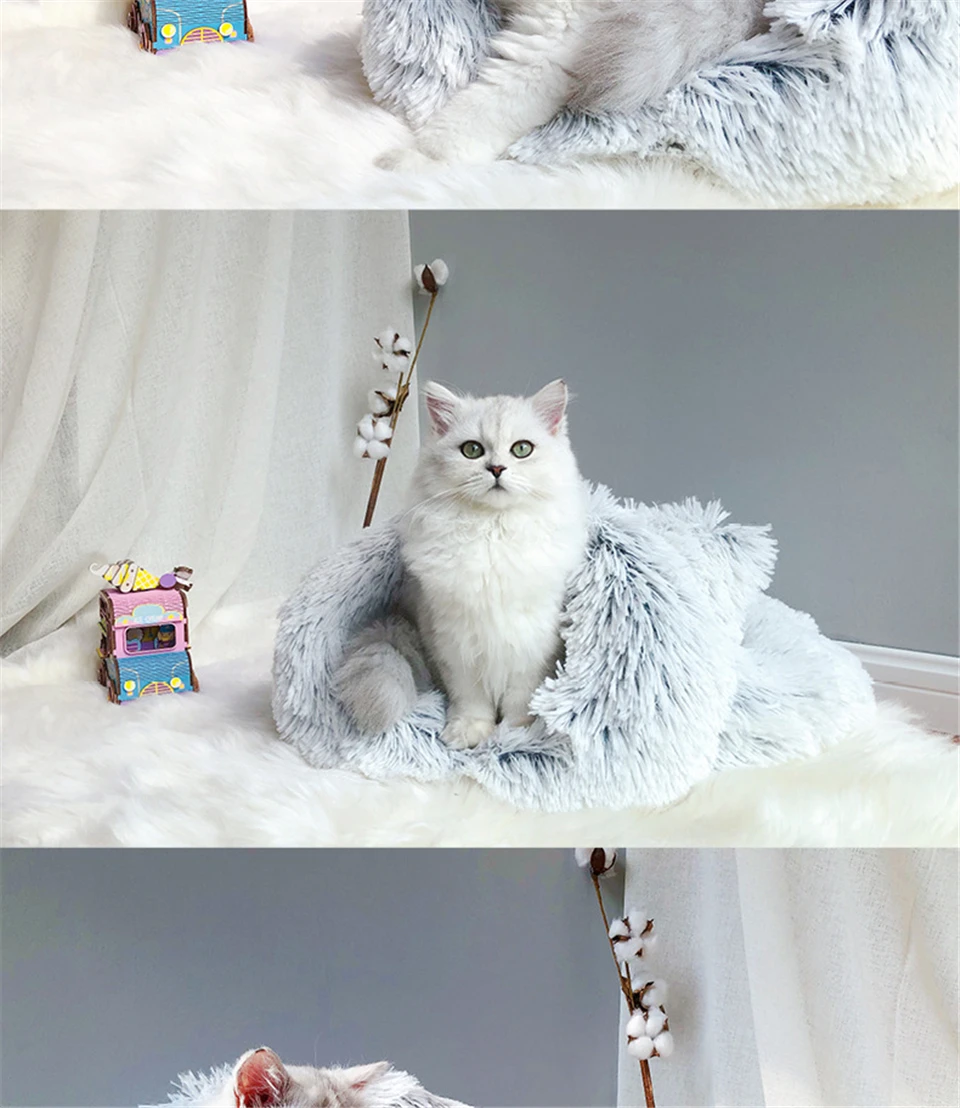 Теплый коралловый флисовый спальный мешок для кошек, кровать для щенков, маленьких собак, домашних животных, коврик для кошек, кровать для питомника, мягкая теплая спальная кровать, товары для домашних животных