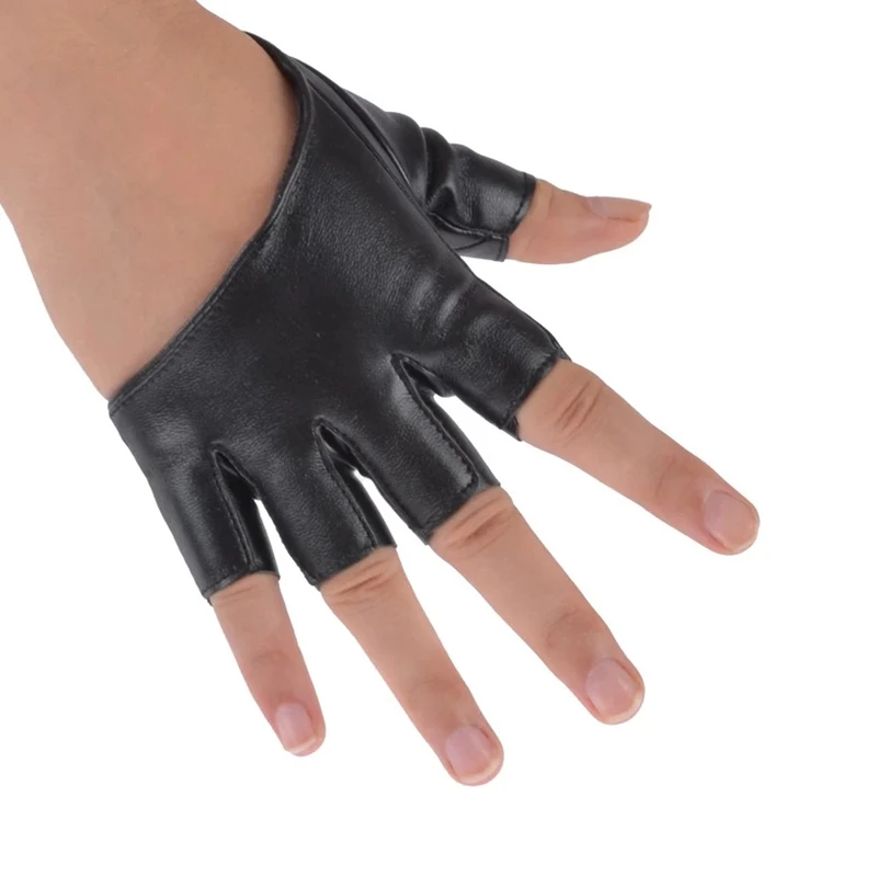 Модные перчатки из искусственной кожи без пальцев, для вождения, для показа, для танцев на шесте, для женщин, мужчин, бесплатная доставка