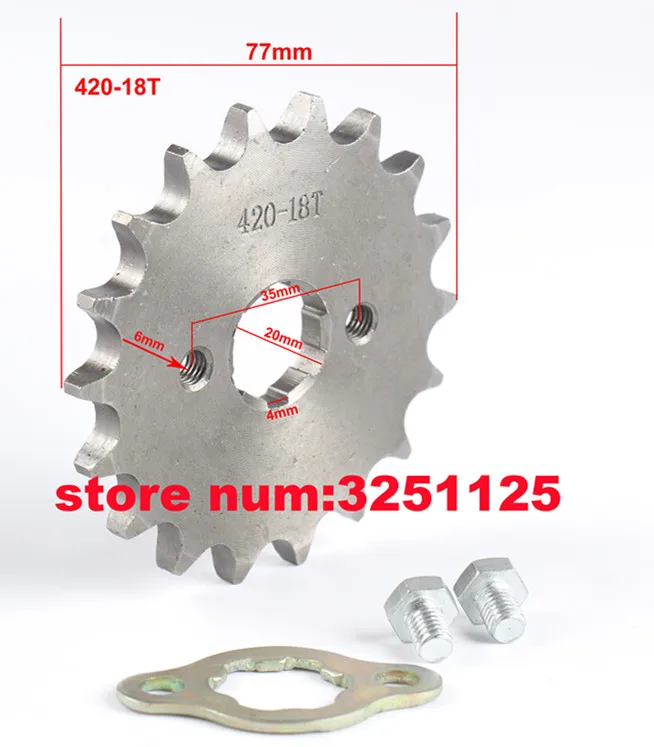 

Front Engine Sprocket 420# 19T Teeth 20mm For 420 Chain With Retainer Plate Locker Motorcycle Dirt Bike ATV Parts
