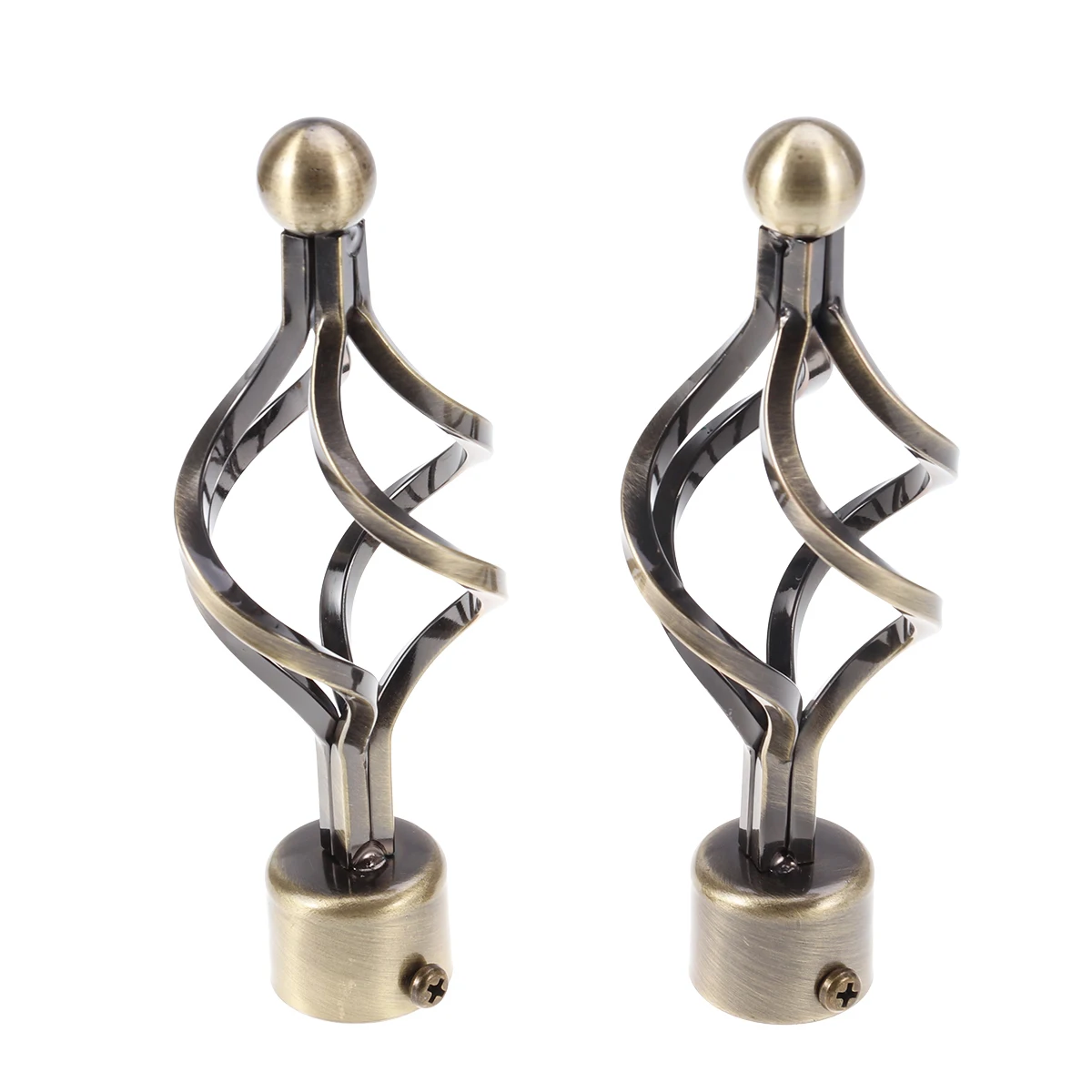 

2pcs/set Rome Pole Curtain Rod End Decoration for Bedroom Living Room 28mm (Bronze)