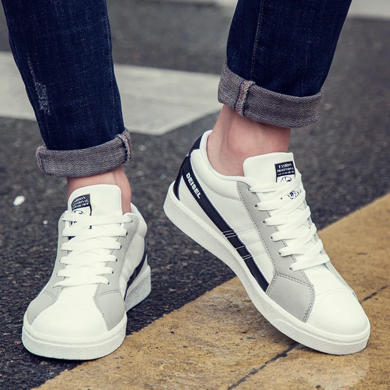 

Skate Tidal Flow Shoes White Increase Walking Shoes Man Fluorescence Luminous Sports Shoes Ventilation Male Students Men Shoe