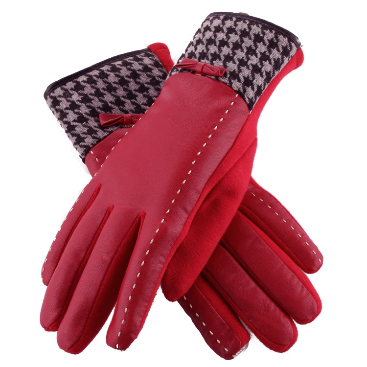Free shipping hot selling 2 pairs PU leather lady's mobile screen-touching driving gloves thicken thermal keeping for winter Free shipping hot selling 2 pairs PU leather lady's mobile screen-touching driving gloves thicken thermal keeping for winter