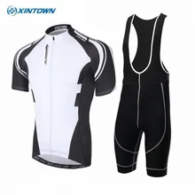 Xintown Профессиональный mtb велосипед Джерси нагрудник шорты Наборы для мужчин езда велосипед Костюмы дышащий белый Ropa Ciclismo велосипедные рубашки