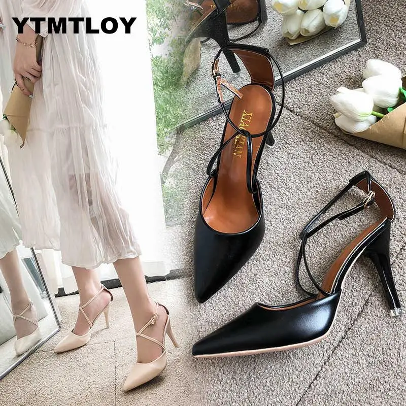 

Women Pumps Sexy Summer Shoes High Heels Brand Woman Party Slingback Pointed Toe Buckle Strap Female Dress Luxury Ladies