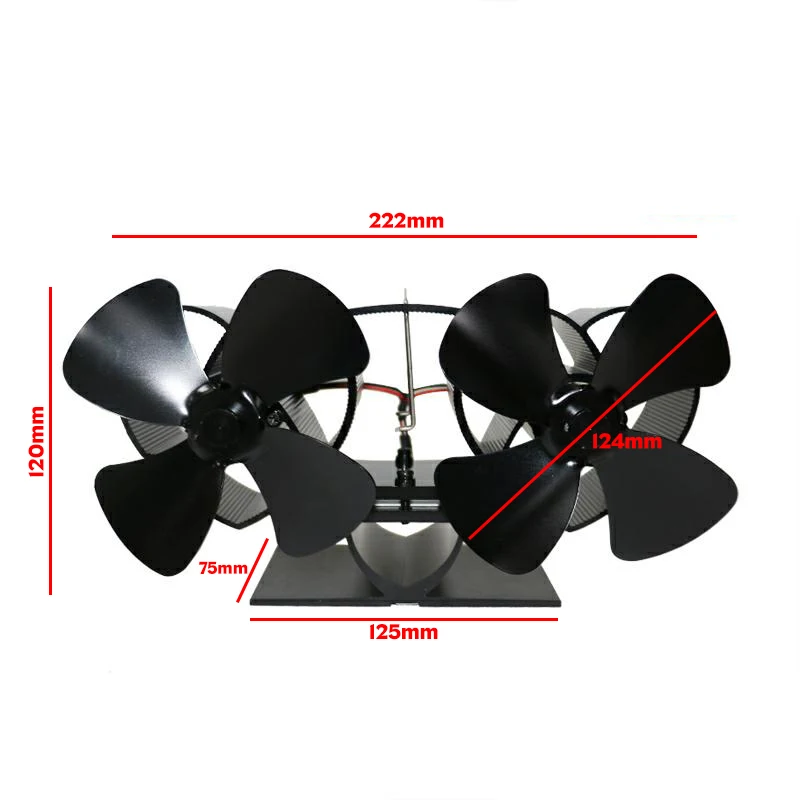 Дополнительный мини-вентилятор для камина с двумя лезвиями, вентилятор для камина с питанием от тепла, экологический вентилятор komin с деревянной горелкой, Тихий Домашний эффективный теплораспределительный