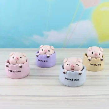 

Car Shaking Head Pig Resin Ornaments Cute Nodding Doll Automobile Interior Dashboard Decoration Creative Decor Car Accessories