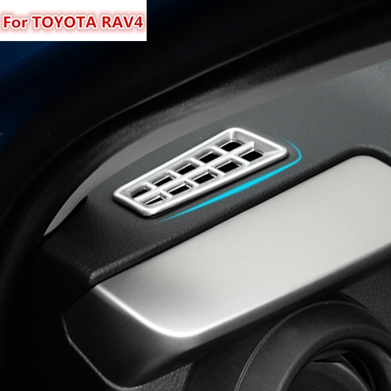 

The new For Toyota RAV4 RAV 4 2016 ABS Chrome Matte Air Conditioning Upper Outlet Cover Trim Air Vent Frame 2pcs