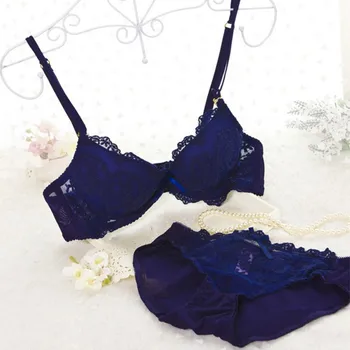 

Sexy Women Lace Bra Set Cotton Embroidery Underwear Push Up Bra and Briefs Set