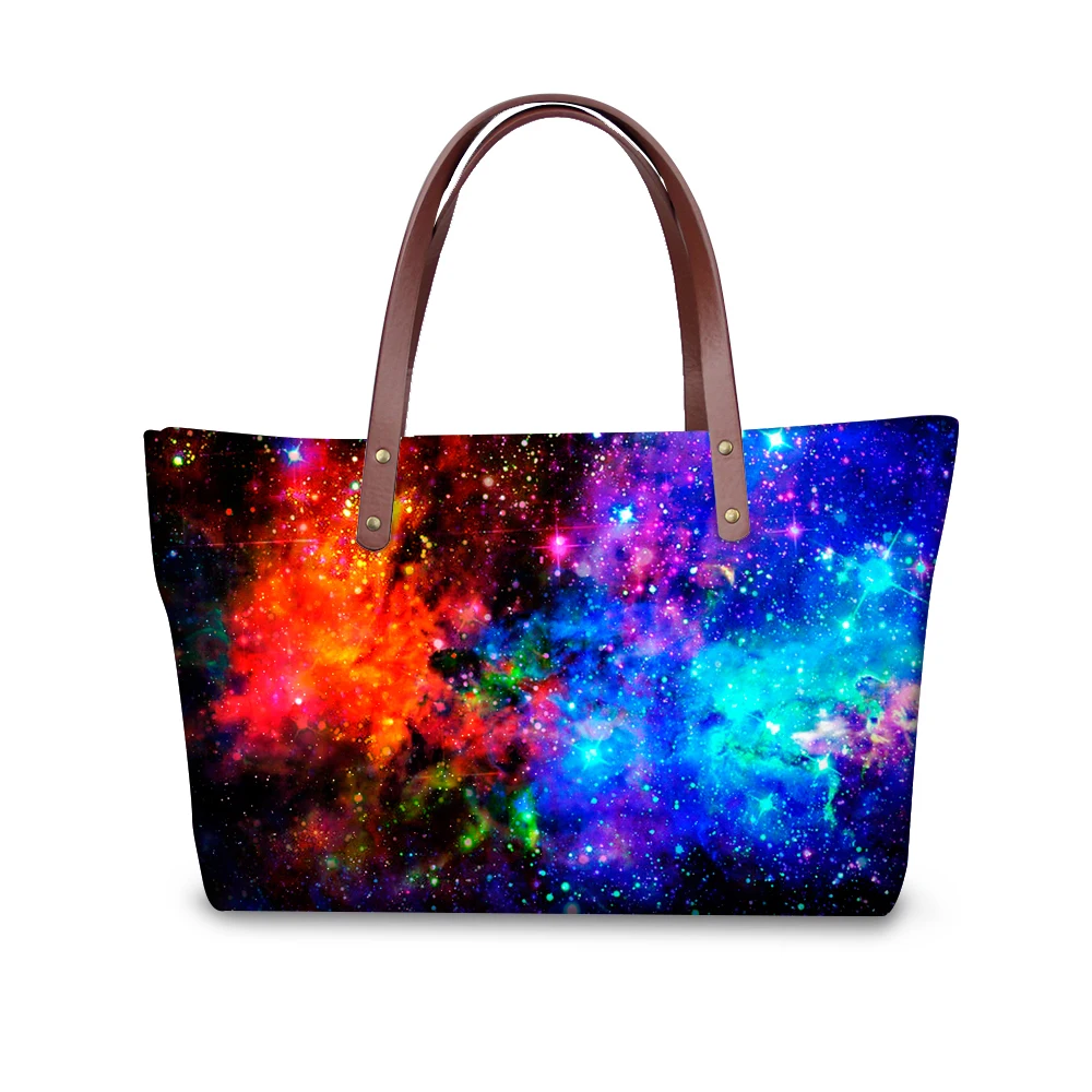 

Casual Women Shoulder Handbag 3D Galaxy Feminina Bolsas Woman Cross-body Bag Universe Space Star Female Top-handle