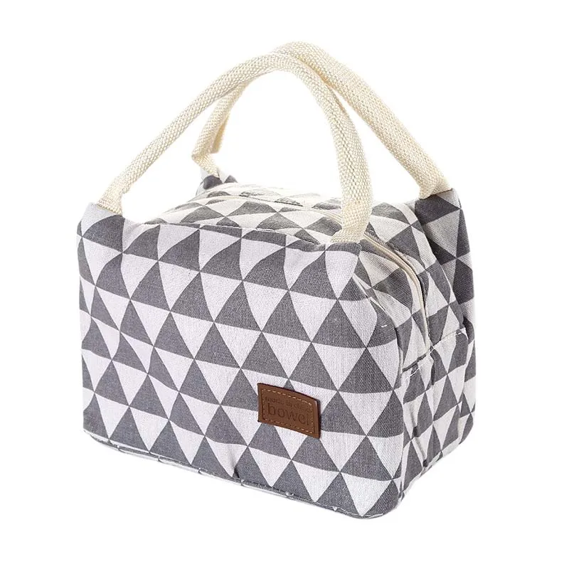 gray 20.5x14x15cm Сумки для обеда с узором для женщин и детей, для пикника, пляжа, школы, сумка-тоут, сумка, пищевой контейнер кухонный, для хранения, фламинго, переносная сумка для обеда - Цвет: gray 20.5x14x15cm