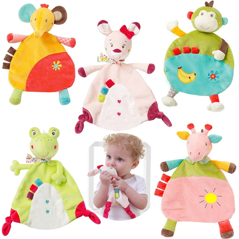 

JJOVCE 5 style Baby Soft Towel Donkey Rabbit Comfort Appease Plush Rattles Toy for Newborn Gift Baby Mobile Bebe Stroller Toys