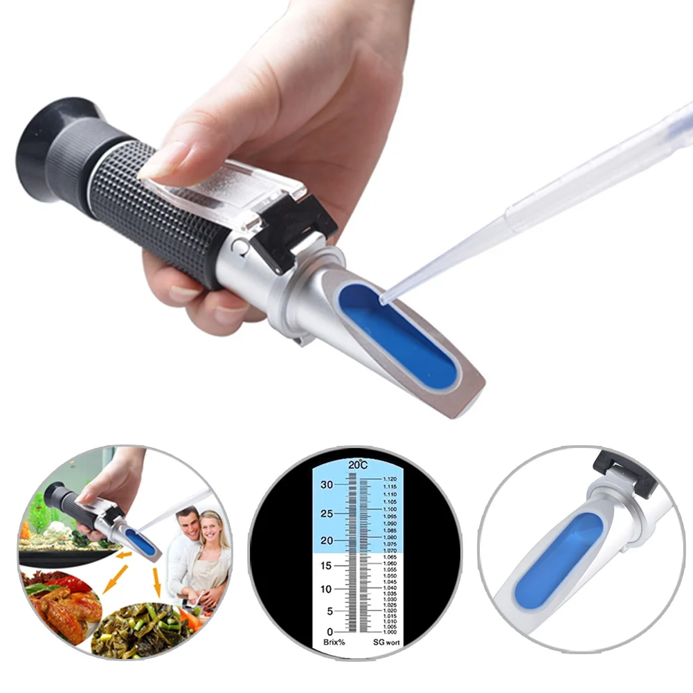 

Handheld Brix Refractometer Fruit Juice Wine Sugar Homebrew Alcohol Tester Tool LB88