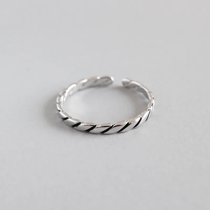 

100% 925 sterling silver opening finger rings for women accessories anillos mujer, retro adjustable ring silver vintage jewelry