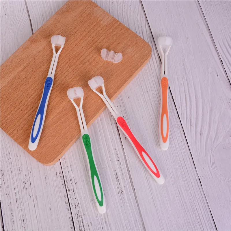 

1pc Children 3 Sided toothbrushes Oral Care Safety Teeth Brush Oral Health Cleaner Dental Clean Toothbrush