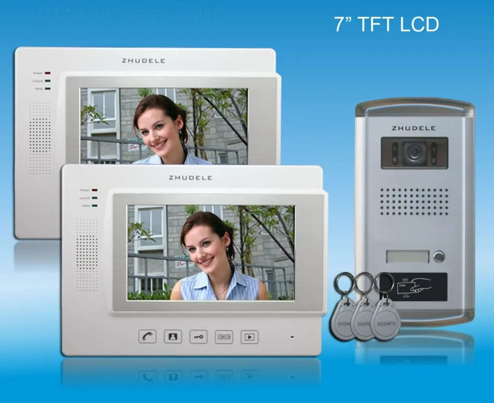 ZHUDELE INTERNATIONAL QUALITY 7"color video door phone,CCD