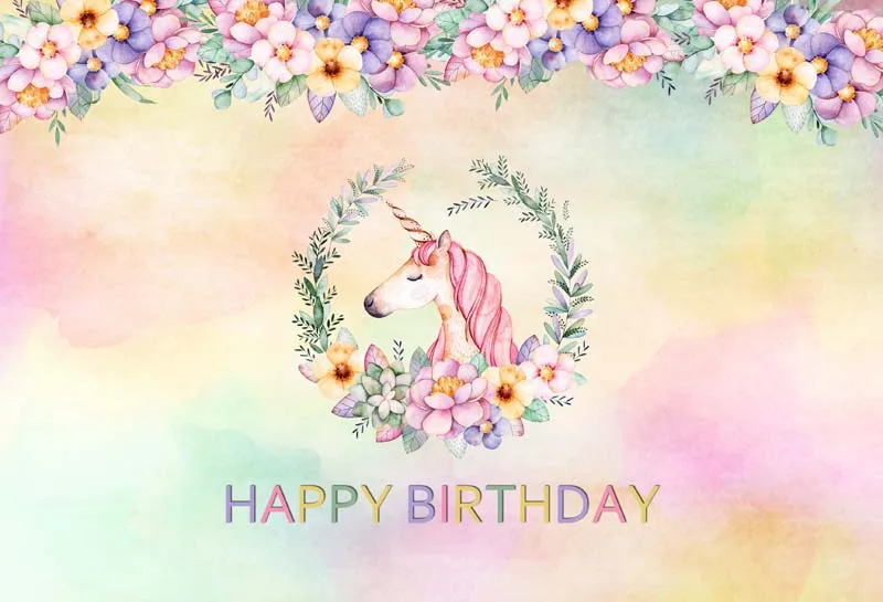 

Photography Backdrops Unicorn Background Customized Children Birthday Party Stage curtain Backdrops for Photography Studio G-137
