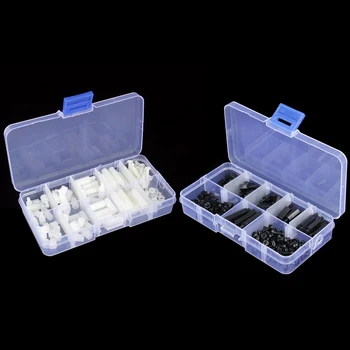 

300pcs M3 Nylon Spacers Screw Nut Assortment Kit Sets 120pcs White M3 White + 180pcs Black M3