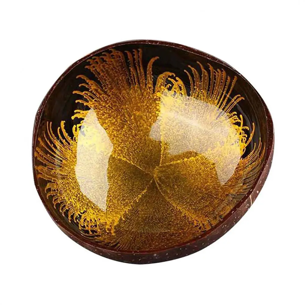 Чаша для ключей для хранения Вьетнам миска из скорлупы кокоса ручная роспись диск, содержащий конфеты коробка украшение ручной работы подарки Домашний декор - Цвет: Цвет: желтый
