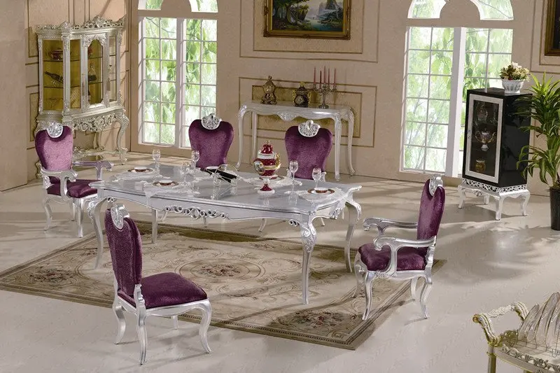 New Classic Dining Room Furnitures Silver Leaf Gilding