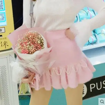 Милые Юбки принцессы в стиле Лолиты; сезон осень-зима; супер-высокая талия; Студенческая плиссированная юбка средней длины; модная женская юбка; KKQ085