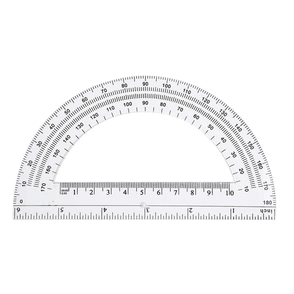 Plastic Protractor Ruler 1 Piece Plastic Protractors 180 Degree 6 Inches Clear