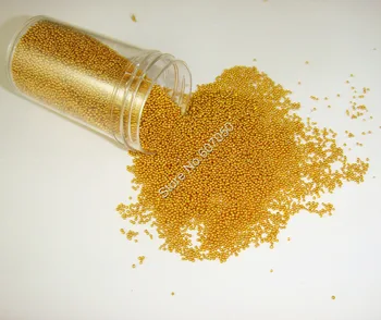 

30gram-Gold Color Micro Mini Small Caviar Plastic Ball Beads for DIY Gel Nail Art Tips Gift Craft Decorations