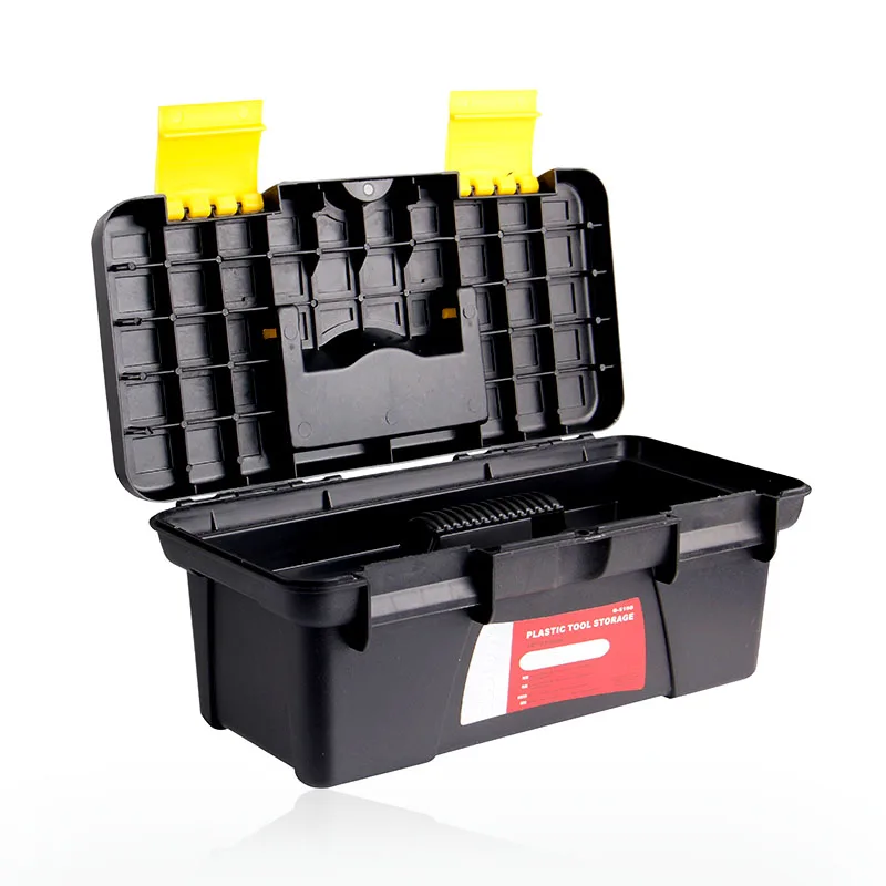 1" коробка для хранения двухслойная черная пластиковая ПП коробка переносная фурнитура коробка Автомобильный многофункциональный ящик для инструментов