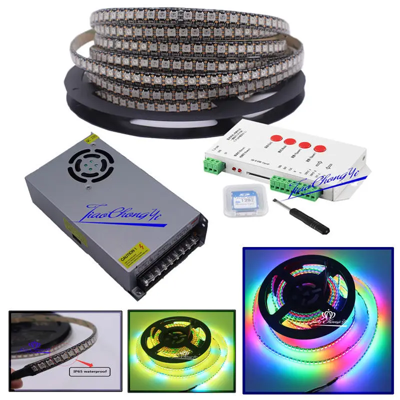 5 м 720 светодиодный WS2812B в 5050 RGB полноцветный адресуемый andT1000S контроллер и В 60A