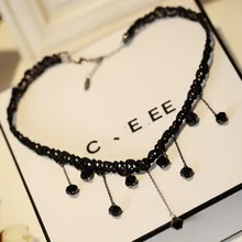 Европа и черный крюк цветок воды короткая цепочка на шею; ожерелье