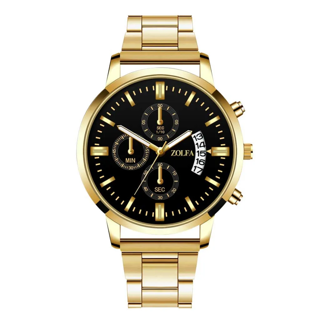 Mens Watches Top Brand Luxury Watches Quartz Watch Steel Dial Casual gold Bracele Watch relojes para hombre часы мужские#10 - Цвет: As the photo show