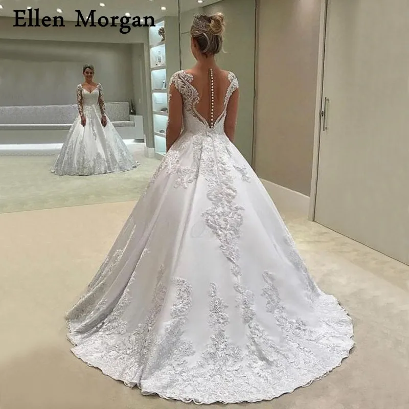 deep v ball gown wedding dress