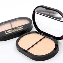 Пудра для лица, палитра, контурная косметическая основа, минеральный крем, основа для лица, контроль жирности, консилер, косметика, Miss Rose, 2 цвета