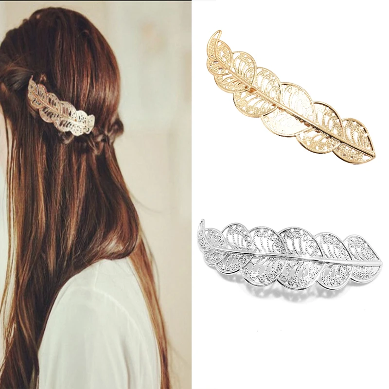 

Greek Silver Gold Metal Leaves Hairpins Bridal Headpiece Hair Clip Bride Headdress Barrette Bridal Wedding Hair Accessories