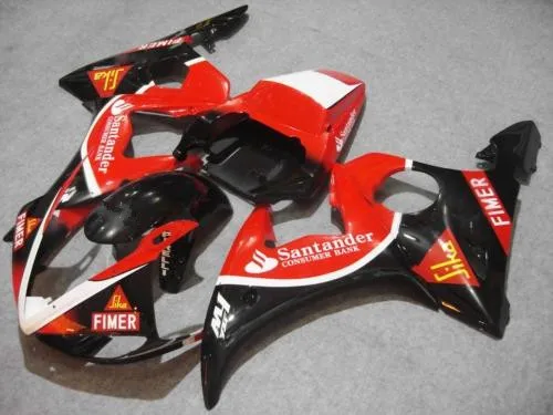 Мотоциклетный вставной обтекатель комплект для YAMAHA YZFR6 03 04 05 YZF R6 2003 2004 2005 YZF600 ABS красно-черные Обтекатели Кузов+ подарки YG10