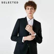 Отборный мужской шерстяной деловой Блейзер, чистый цвет, обычная приталенная одежда T | 41845Z503