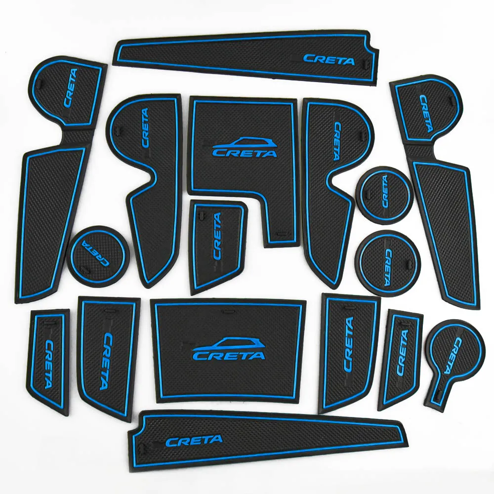 For Hyundai Creta IX25 2017 2018 2019 Accessories Rubber Mat Door mat anti-slip Cup Pad Interior Decoration Car Styling