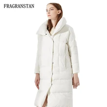 90% белые пуховики на утином пуху зимняя утолщенная теплая парка с несколькими карманами и стоячим воротником женские новые модные однотонные платья Q332