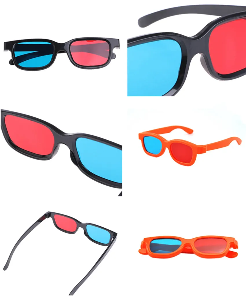 2 шт дети красный синий голубой 3D очки, пластиковые дети анаглиф 3D видения очки для игр Стерео Фильмы и школы образования