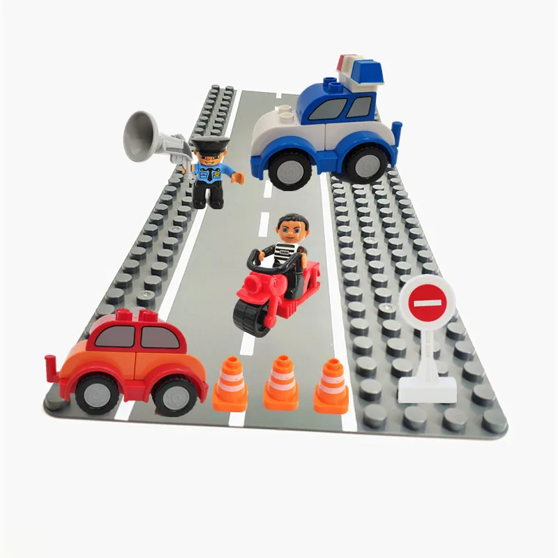 

Big Size Diy Building Block Accessories Thief Policeman Motor Figures Base Plate Compatible With Duploed Part Toys For Children