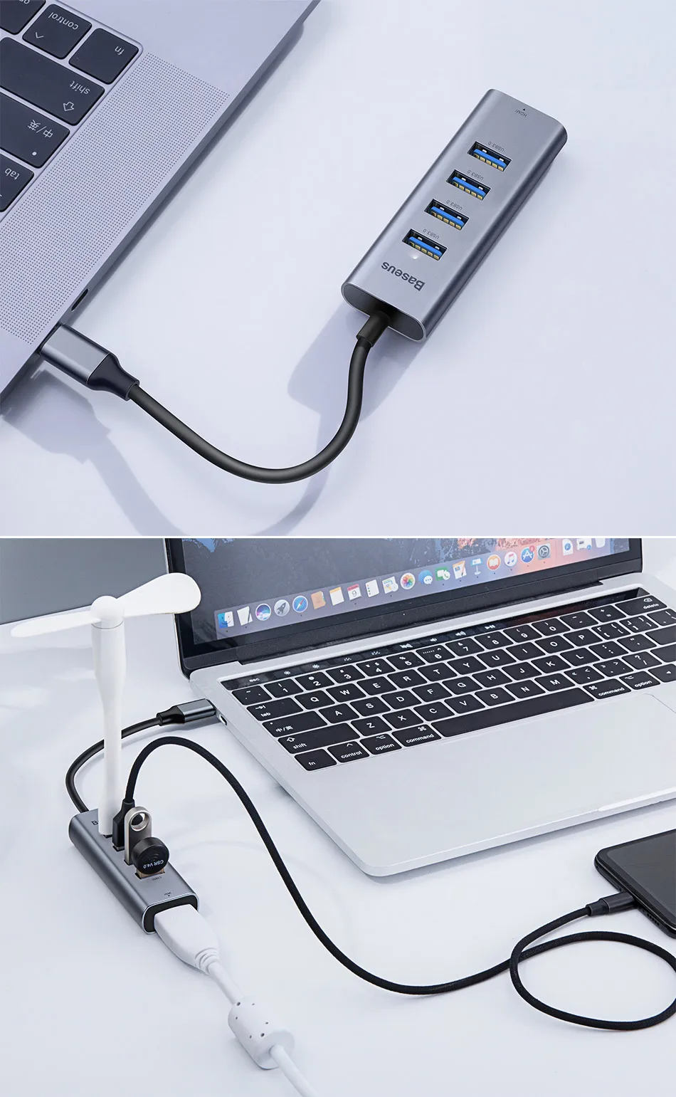 Baseus Mulit USB C концентратор на 3,0 USB разветвитель HDMI для MacBook Pro type C концентратор RJ45 USB адаптер для huawei mate 10 20 samsung S9 S10