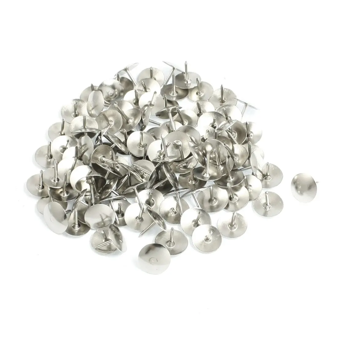 Wholesale 5 x 100Pcs Silver Tone Corkboard Photo Push Pins Thumb Tacks