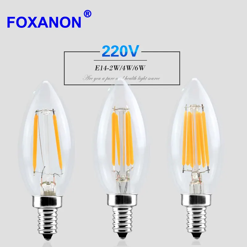 Светодиодная лампа Foxanon E14 диммируемая 220 В 2 Вт 4 6 Вт|light studio|lightchandelier light |
