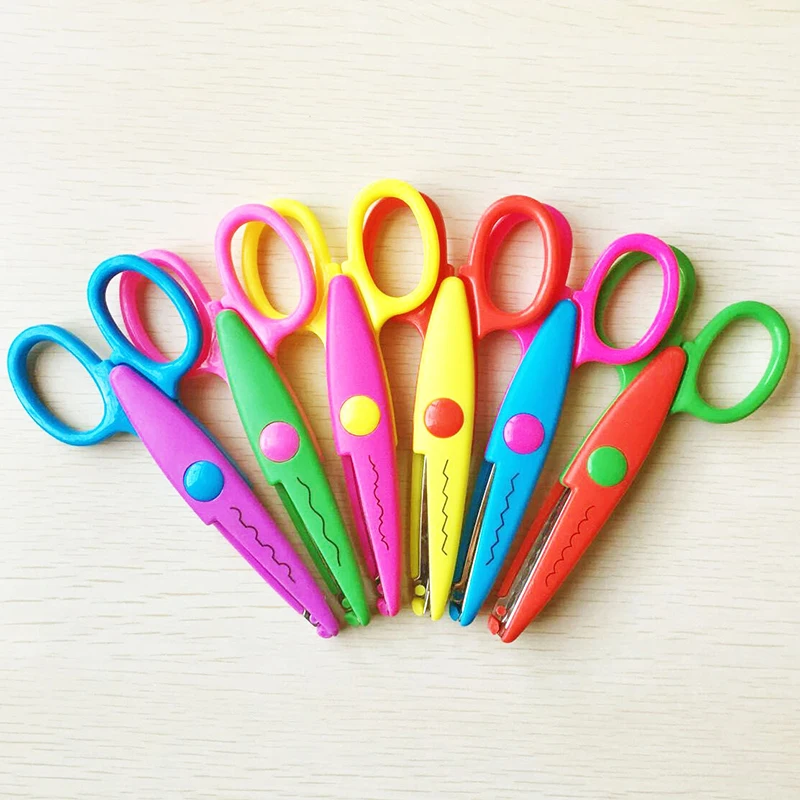 6pcs Decorative Wave Lace Edge Craft Stationery Scissors Photos