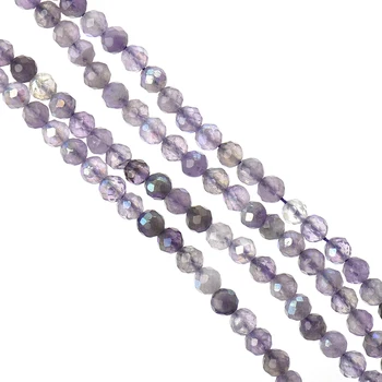 

Natural Amethyst Color cutting beads are dark purple and transparent light purple 3mm-2mm Loose Beads for diy bracelets