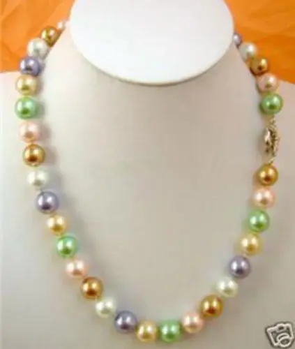 

>>>>> 12mm Multicolor south sea shell pearl necklace 17''