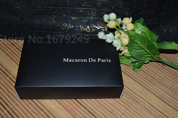 

wholesale24*14.5*6.3CM Black macaron box Bakery Box for Biscuits Cookie mooncake biscuit Packaging paper boxes200piece\lot.