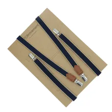 Высокое качество Сплит натуральной ремешком подтяжки из натуральной кожи подтяжки 2 см ширина без крест 4 клипы