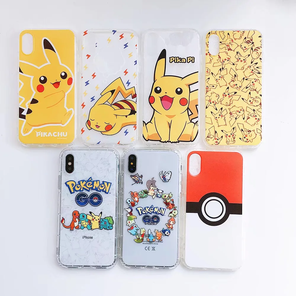 

3D Cartoon Pokemons Pikachue Case for iPhone Xs MAX Xr X 6 6splus 7 8plus Transparent Ultrathin soft TPU phone cover Fundas Capa