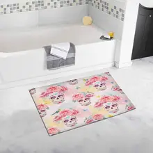 Череп и цветы пиона Нескользящие Ванная комната коврик для ванной коврик, 20 Вт X 32 л cm
